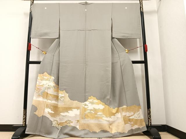 平和屋着物●豪華色留袖　駒刺繍　松竹梅文　金彩　正絹　逸品　AAAZ4942ph