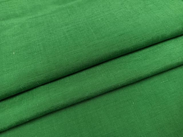 平和屋着物●結城紬　色無地　緑青色　正絹　逸品　AAAZ4951ph