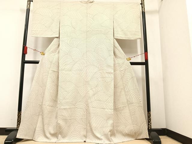 平和屋着物●訪問着　本塩沢　蚊絣　立波　正絹　逸品　未使用　AAAZ4957ph