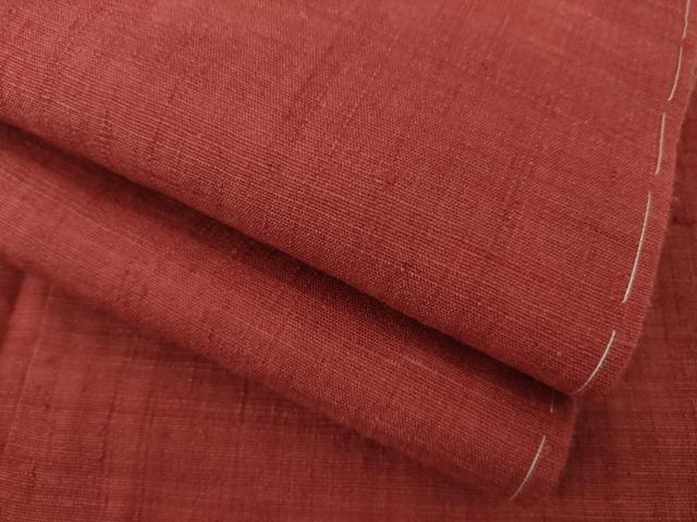 平和屋着物●上質な紬　色無地　蘇芳色　正絹　逸品　未使用　AAAZ4963ck