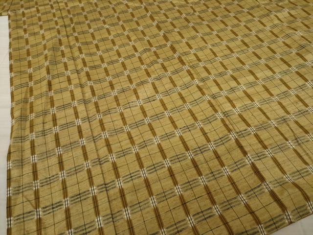 平和屋着物○上質な紬 格子 正絹 逸品 AAAZ0064zg