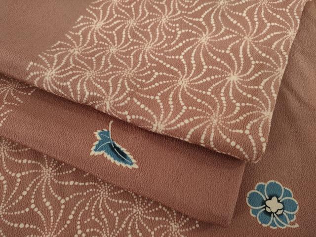 平和屋着物●上質な小紋　藍　型染め　舞花間道　正絹　逸品　AAAZ4972ck