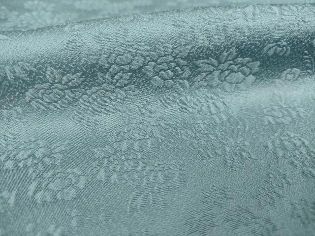 平和屋着物●本加賀友禅作家　梶山伸　色無地　草花地紋　藍鼠色　正絹　逸品　AAAZ4975ck 平和屋着物○本加賀友禅作家 梶山伸 色無地 草花地紋 藍鼠