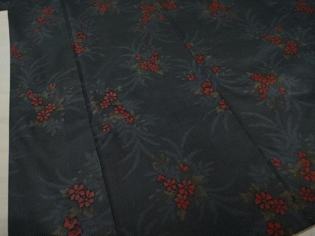 平和屋着物○本場大島紬 カタス7マルキ 草花文 正絹 逸品 AAAZ4979ck 紬