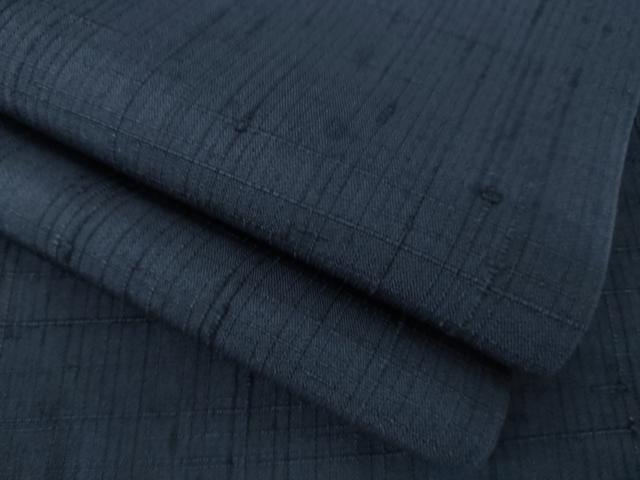 平和屋着物●上質な紬　色無地　青褐色　正絹　逸品　AAAZ4982ck
