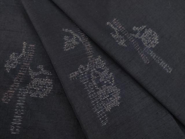 平和屋着物●結城紬　100亀甲　短冊花文　飛び亀甲柄　ロング丈　正絹　逸品　AAAZ5006ck