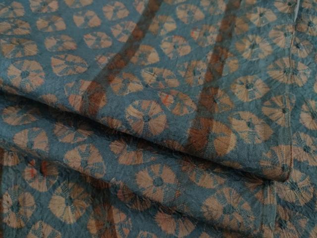 平和屋着物●上質な紬　絞り　鹿の子文様　正絹　逸品　AAAZ5007ck