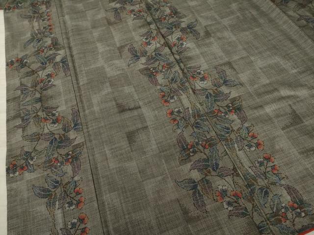 平和屋着物○本場大島紬 カタス9マルキ 花蔦草間道 正絹 逸品 AAAZ5023ck
