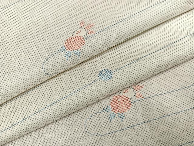 平和屋着物●本場大島紬　白大島　カタス７マルキ　菊　正絹　逸品　未使用　AAAZ5053ph