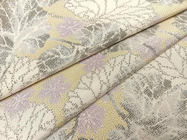 平和屋着物●上質な紬　草花文　正絹　逸品　AAAZ5106ph