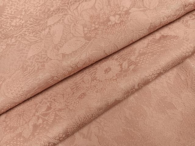 平和屋着物●上質な色無地　草花地紋　水柿色　正絹　逸品　未使用　AAAZ5108ph