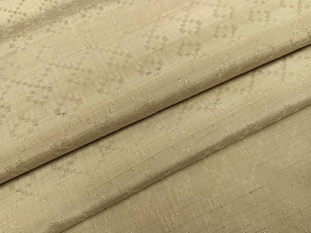 平和屋着物●花織　紬　白橡色　正絹　逸品　AAAZ5112ph