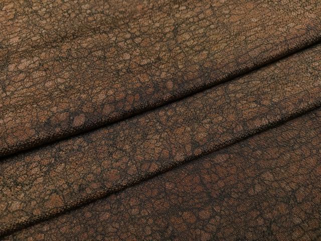 平和屋着物●上質な小紋　ろうけつ染め　霞文　鬼しぼ縮緬　正絹　逸品　AAAZ5115ph