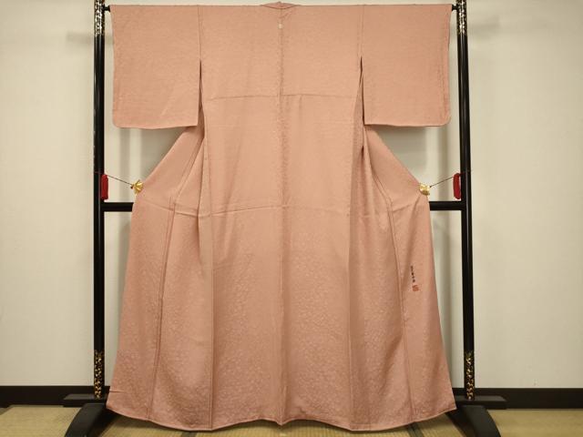 平和屋着物■上質な色無地　芝草地紋　鴇色　逸品　未使用　CAAH5492fb 平和屋着物□上質な色無地 芝草吉祥地紋 鴇色 やまと誂製 逸品