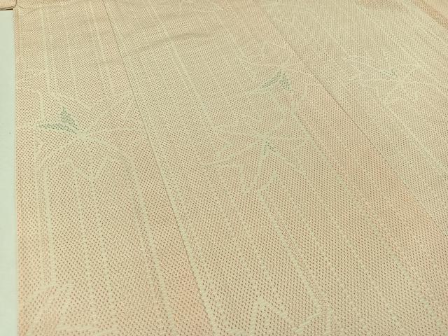 平和屋着物▽上質なお召 単衣 刺繍 舞葉文 正絹 逸品 BAAS8345hv