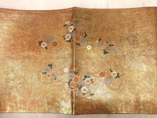 平和屋着物◎六通柄袋帯 唐織 雪輪露芝文 金糸 引箔 正絹 逸品