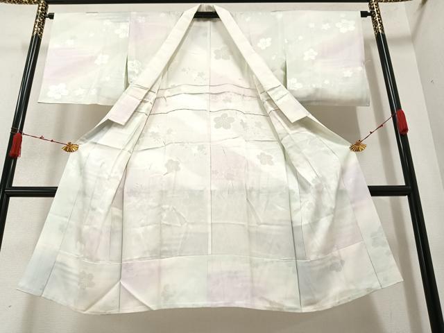 平和屋着物○長襦袢 無双仕立て 桜地紋 暈し染め 正絹 逸品 AAAZ6802ph