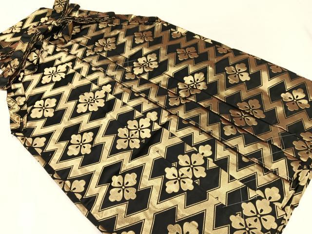 平和屋着物●男性　馬乗り袴　金襴袴　黒地　金糸　未使用　AAAZ6830ph