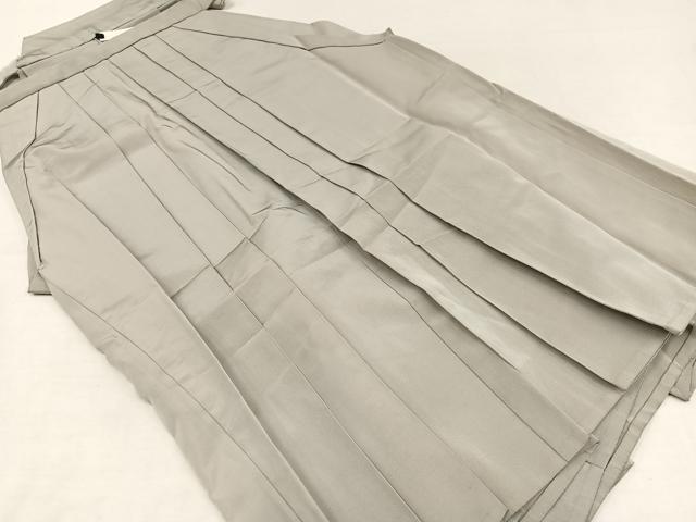平和屋着物●男性　馬乗り袴　色無地　絹鼠色　正絹　逸品　AAAZ6832ph