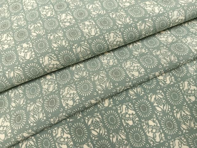 平和屋着物●上質な小紋　型染め　市松菊七宝文　正絹　逸品　AAAZ6845ph