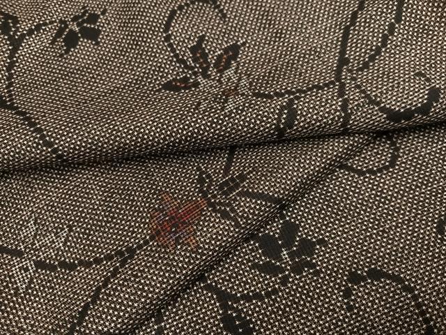 平和屋着物●本場大島紬　一元７マルキ　花唐草　正絹　逸品　AAAZ6850ph