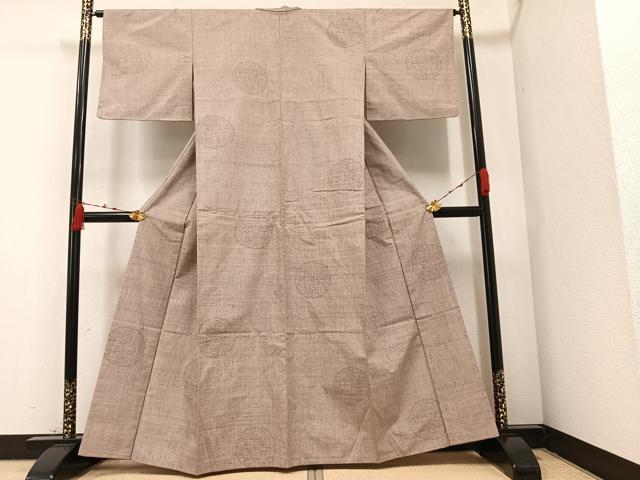 平和屋着物●結城紬　100亀甲　花丸文　正絹　逸品　AAAZ6852ph 平和屋着物○結城紬 100亀甲 花丸文 正絹 逸品 AAAZ6852ph 紬