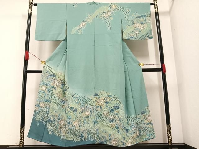 平和屋着物●訪問着　辻が花　暈し染め　金彩　正絹　逸品　AAAZ6854ph