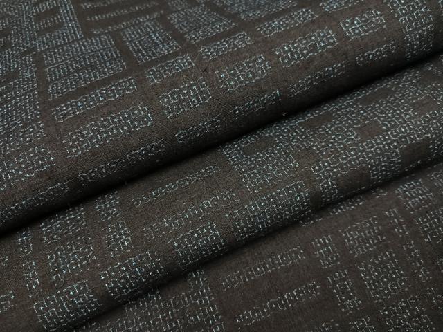 平和屋着物●本場結城紬　重要無形文化財　80亀甲　変わり格子　正絹　逸品　AAAZ6859ph