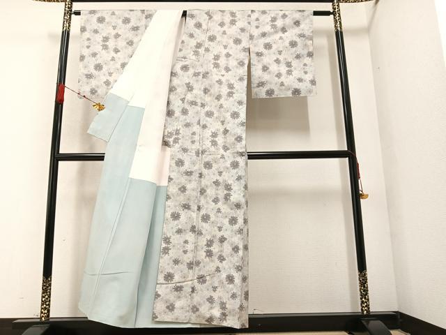 平和屋着物○本場大島紬 一元7マルキ 総絣 花づくし 反端付き 正絹