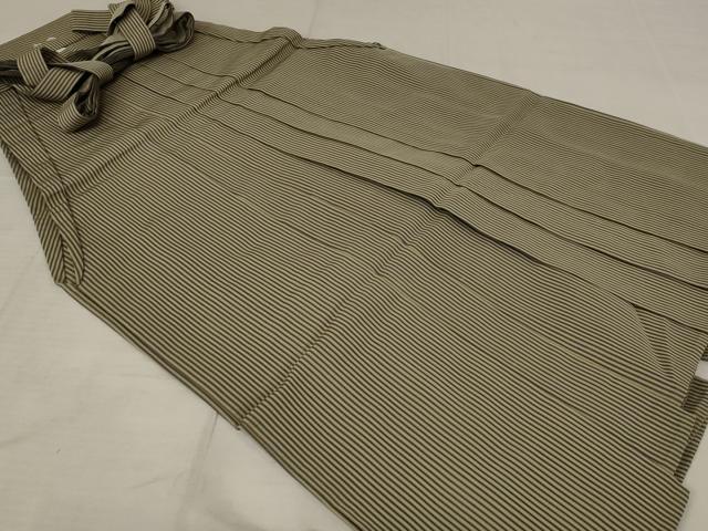 平和屋着物＊夏物　男性　馬乗り袴　縞　正絹　逸品　AAAZ6888st