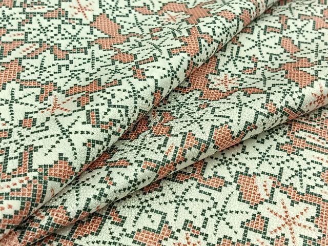 平和屋着物▽小紋　単衣　楓文　洗える着物　AAAZ7127jh