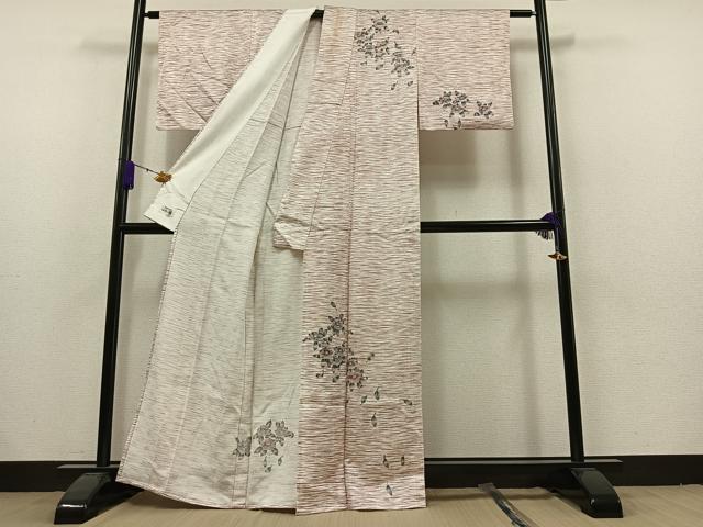 平和屋着物▽洗える最高級着物　＜英＞はなぶさ謹製　訪問着　単衣　草花文　洗える着物　AAAZ7128jh 平和屋着物▽洗える最高級着物 ＜英＞はなぶさ謹製 訪問着 単衣 草花