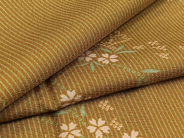 平和屋着物▽小紋　単衣　桜文　やまと誂製　洗える着物　AAAZ7129jh