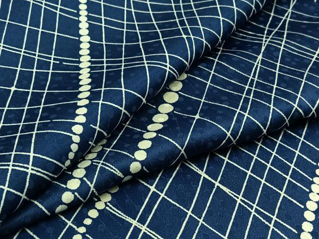 平和屋着物▽上質な小紋　単衣　網目文　正絹　逸品　AAAZ7137jh