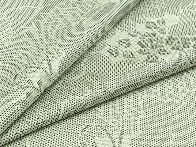 平和屋着物▽お召　単衣　雲取り吉祥花文　正絹　逸品　AAAZ7138jh