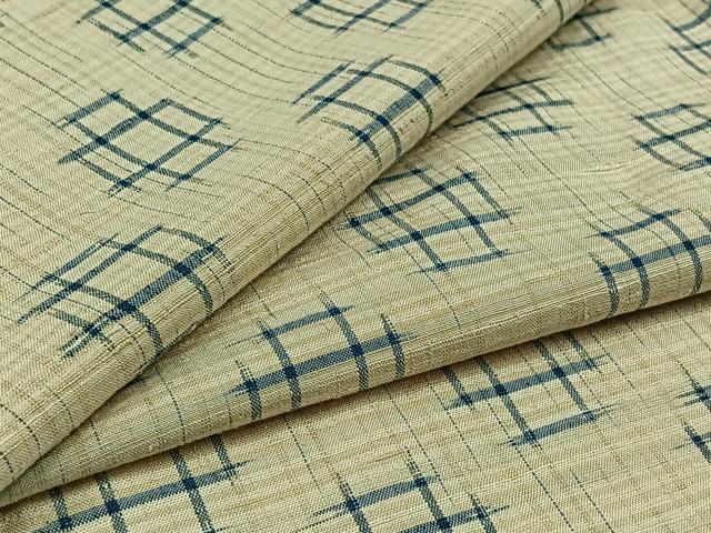 平和屋着物▽上質な紬　単衣　絣柄　正絹　逸品　AAAZ7154jh