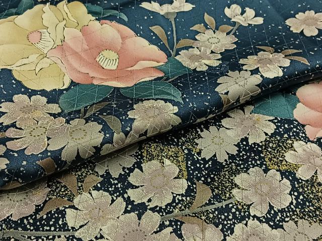 平和屋着物▽訪問着 単衣 流水花文 金銀彩 正絹 逸品 AAAZ7158jh