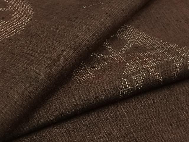 平和屋着物▽本場結城紬　重要無形文化財　単衣　100亀甲　片輪車文　正絹　逸品　AAAZ7159jh