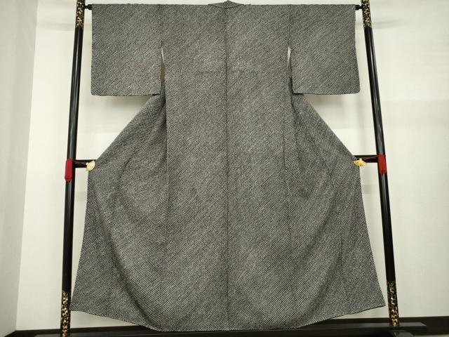 平和屋着物●大変加工の良い総絞り小紋　黒地　正絹　逸品　AAAZ7195ck 平和屋着物○大変加工の良い総絞り小紋 黒地 正絹 逸品 AAAZ7195ck