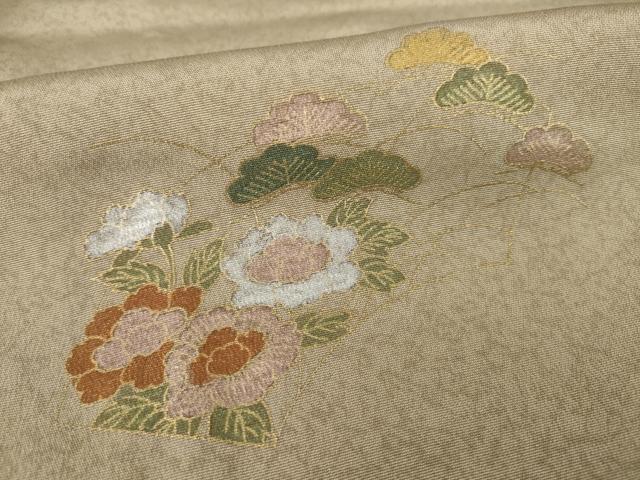 平和屋着物○訪問着 地紙草花文 暈し染め 金銀彩 正絹