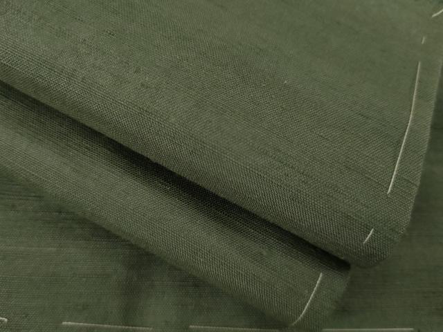 平和屋着物●男性　紬　色無地　柳煤竹色　正絹　逸品　未使用　AAAZ7209ck