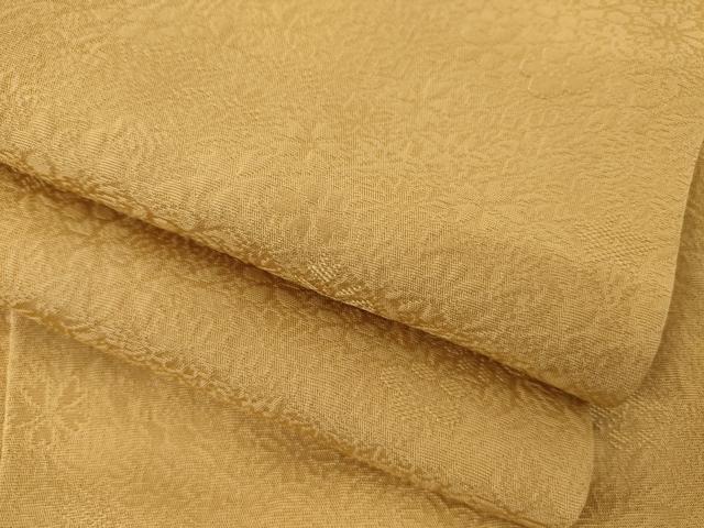 平和屋着物●上質な色無地　舞花地紋　萱草色　やまと誂製　ロング丈　正絹　逸品　AAAZ7210ck