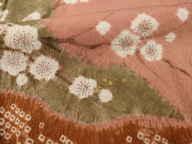 平和屋着物○十日町 名門 滝泰謹製 訪問着 絞り 梅松文 暈し