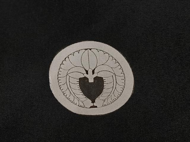 平和屋着物○男性 黒紋付 長羽織セット 正絹 逸品 AAAZ7287zg