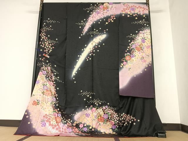 平和屋着物●豪華振袖　雪輪花文　暈し染め　金彩　仮絵羽　逸品　未使用　AAAZ7303zg