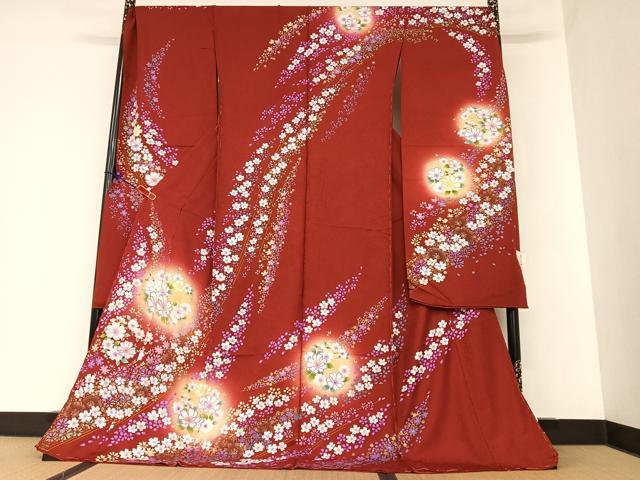 平和屋着物●豪華振袖　草花文　暈し染め　金彩　仮絵羽　逸品　未使用　AAAZ7305zg