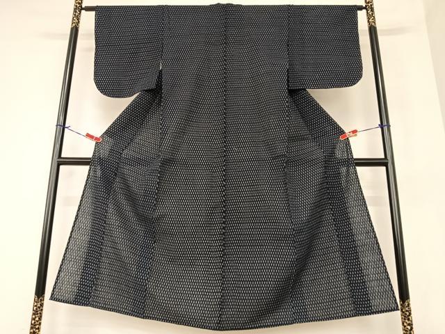 平和屋着物●男性　久留米絣　単衣　格子　綿　逸品　AAAZ7321zg 平和屋着物○男性 久留米絣 単衣 格子 綿 逸品 AAAZ7321zg