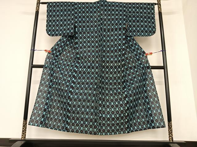 平和屋着物●備後絣　単衣　花亀甲文　正絹　逸品　AAAZ7323zg 平和屋着物○備後絣 単衣 花亀甲文 正絹 逸品 AAAZ7323zg