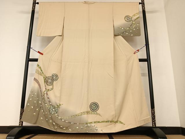 平和屋着物●訪問着　正倉院花文　暈し染め　金彩　正絹　逸品　AAAZ7424zg