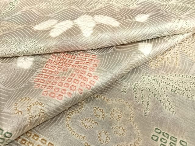 平和屋着物●訪問着　絞り　松竹梅　暈し染め　正絹　逸品　AAAZ7442zg